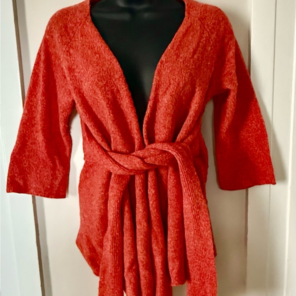 Anthropologie Birds on a Wire Women's Cardigan orange in good condition-M
